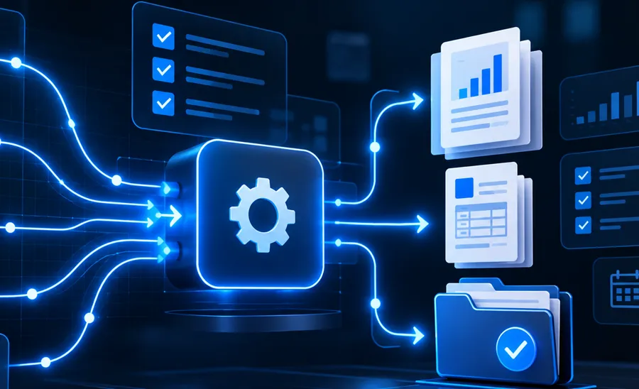 Esquema de entradas conectadas a un proceso automatizado
